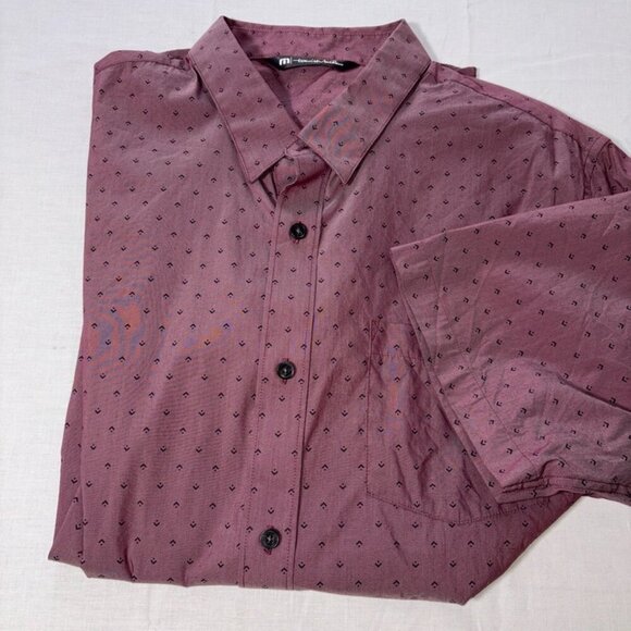 Travis Mathew Tidbits Button Down Heather Tawny Port size Large Short Sleeve - Picture 3 of 13